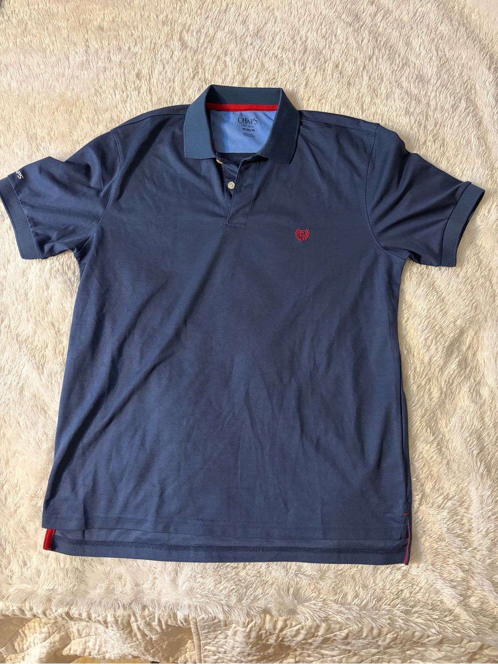 Chaps Men’s Navy Polo Shirt with Red Accent
